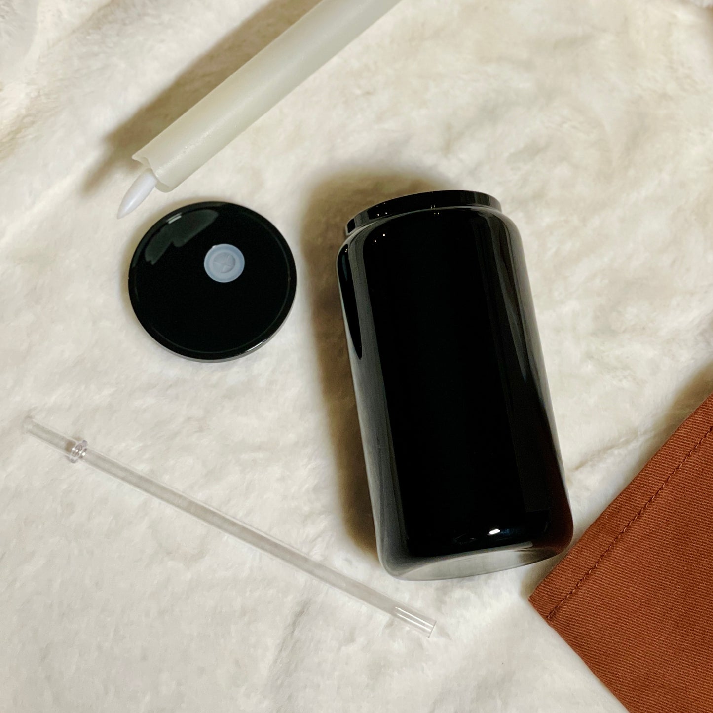 16oz Black Glass Cup (We Put The Wrap For You) Go ADD the wrap you like to your Cart too and check out!