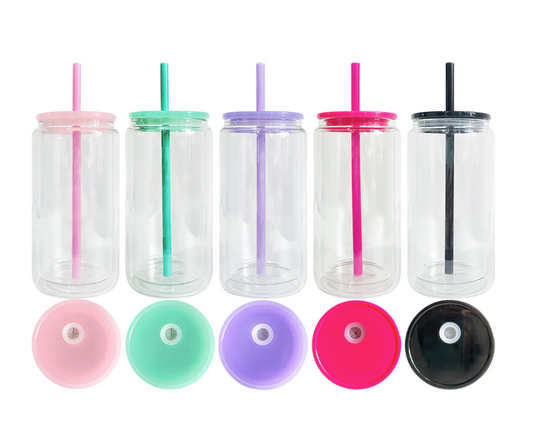 3pk Acrylic Snowglobe with plastic lids and straws