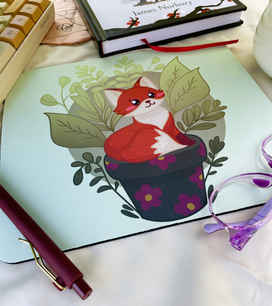 Kawaii Fox, Lovely Fox Mouse Pad | Cute Cartoon Fox Mousepad | Desktop Protection Decoration | Mouse Pad For Gaming.