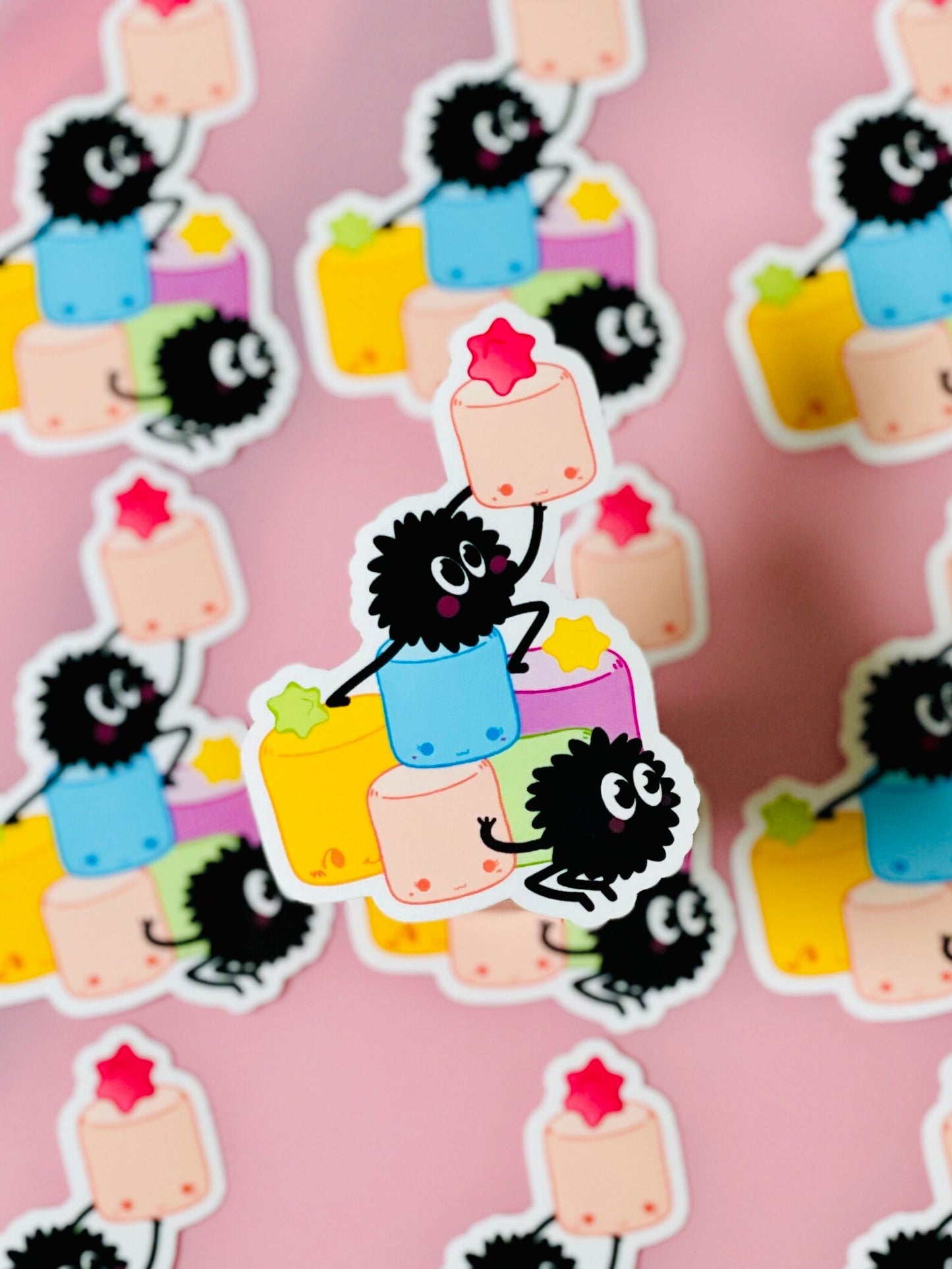 Soot Sprite Sticker, Waterproof, Fan Art, Anime Sticker, Cute Sticker, Kawaii Soot Sprites, Put on Notebook, Laptop, water-bottle