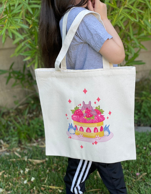 Kawaii Tote Bag | Anime Gift Tote Shopper Bag | Reusable Grocery Tote | Farmers Market Bag | Reader Tote Bag | Cute Anime Canvas Tote Bag