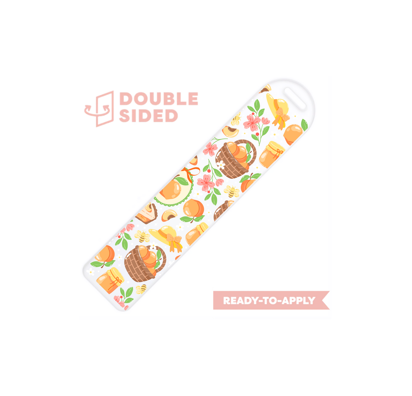 [ Double Sided ] Bookmark UV DTF Decal | Peaches Picnic