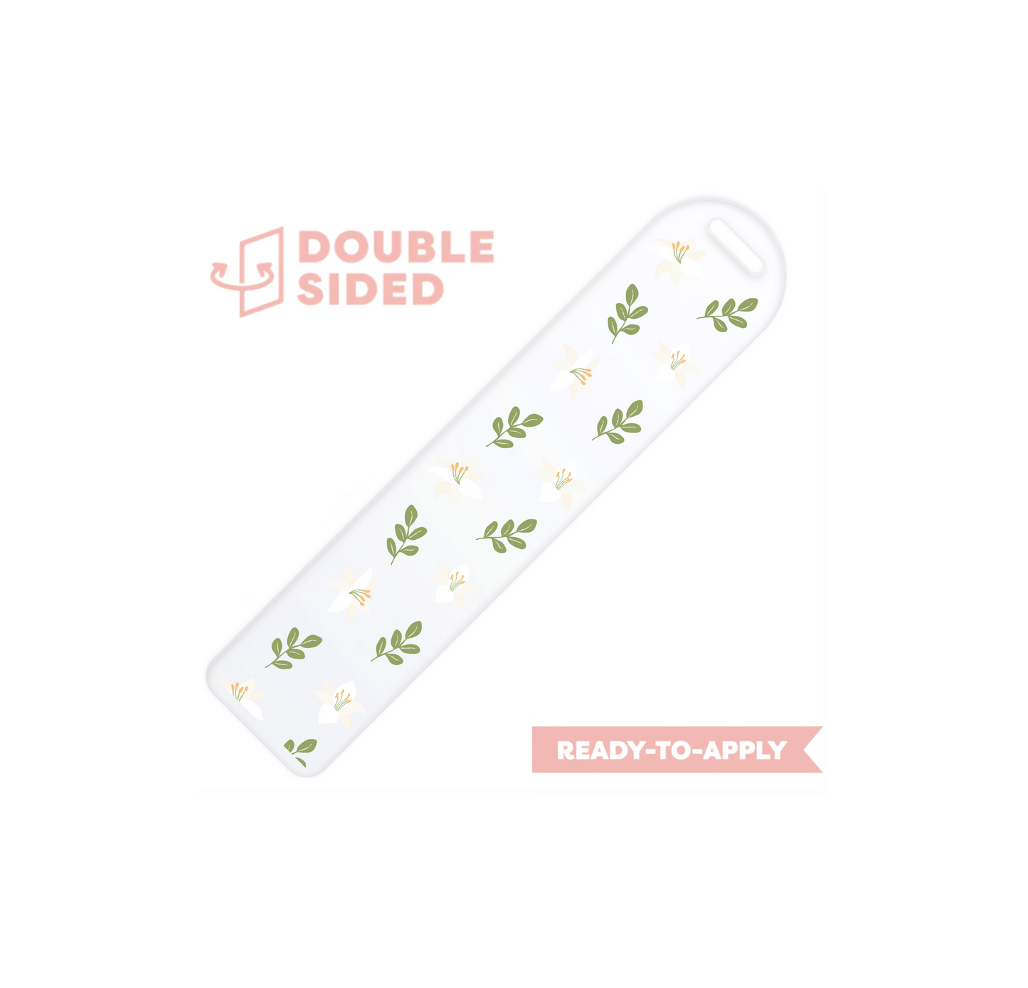 [ Double Sided ] Bookmark UV DTF Decal | Winter Flower