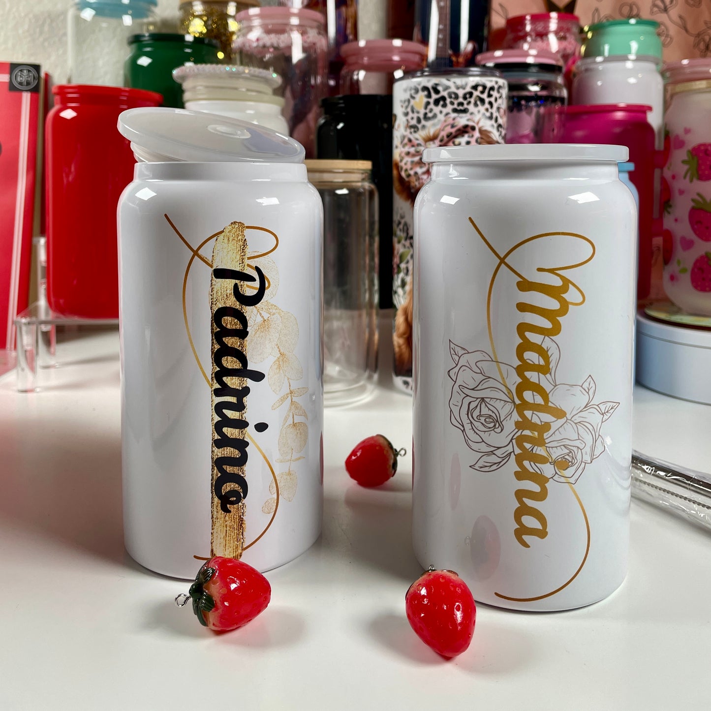 Personalized 16oz Stainless Steel Tumbler | Custom Name Cup with Lid & Straw | Insulated Coffee Cup Vaso Térmico Personalizado 16oz