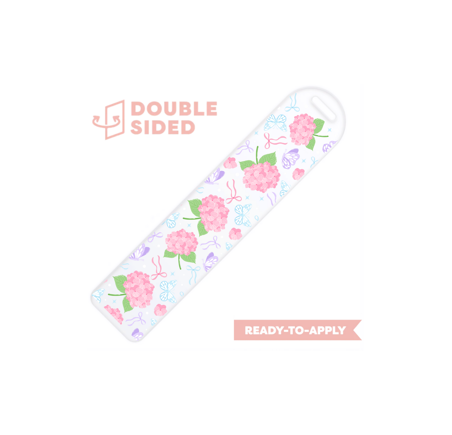 [ Double Sided ] Bookmark UV DTF Decal | hydrangeas flowers