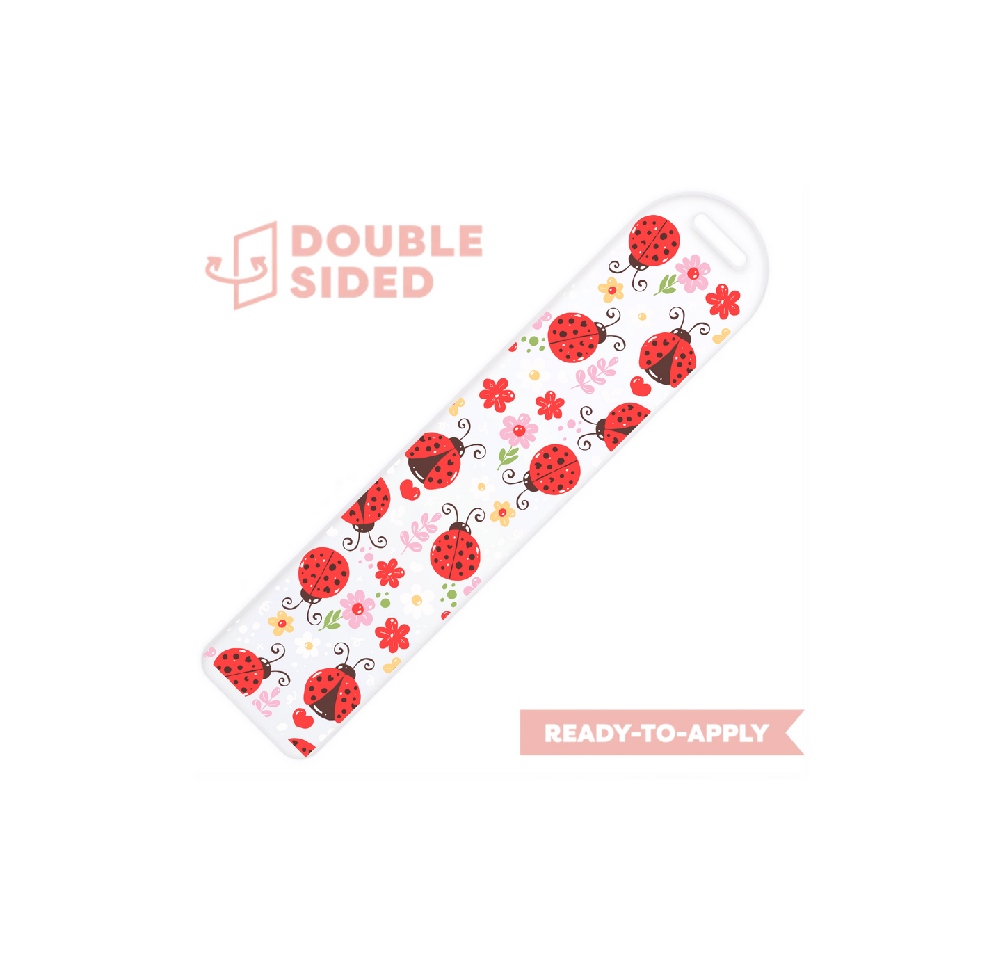 [ Double Sided ] Bookmark UV DTF Decal | Cute Ladybug
