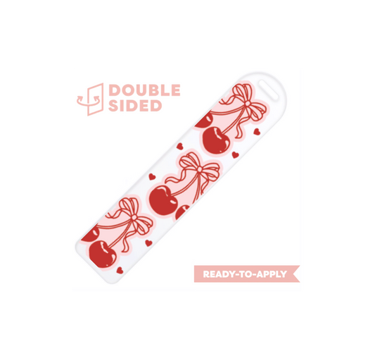 [ Double Sided ] Bookmark UV DTF Decal |Cherry with Bow