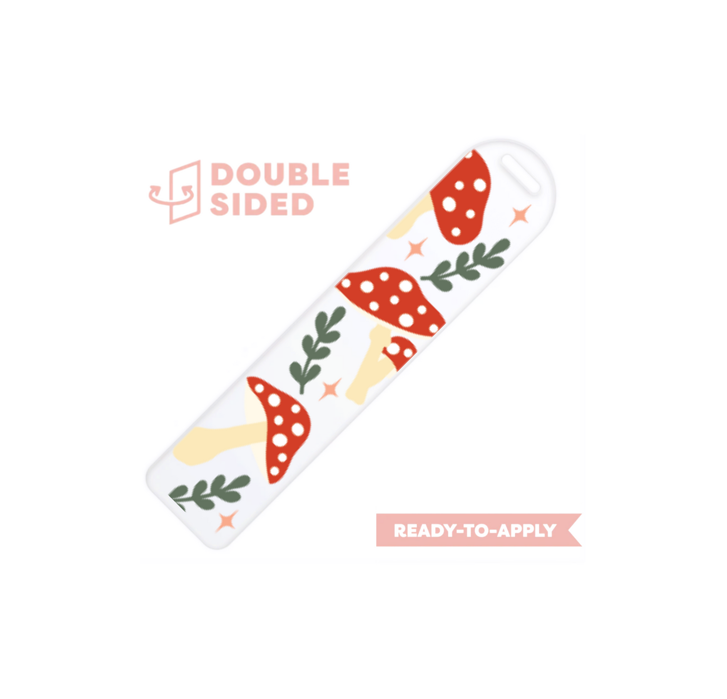 [ Double Sided ] Bookmark UV DTF Decal | Mushroom Forest
