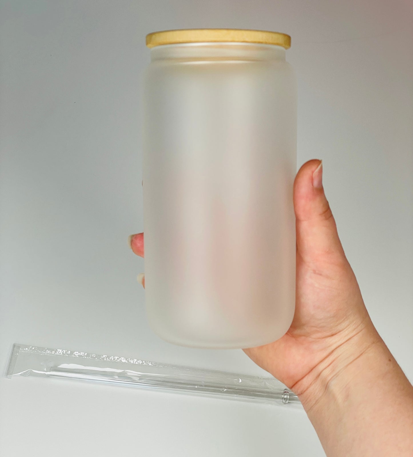 5 Cups-16oz Frosted Glass Cup Bundle