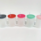 5pk Frosted Glass Cups With Handles
