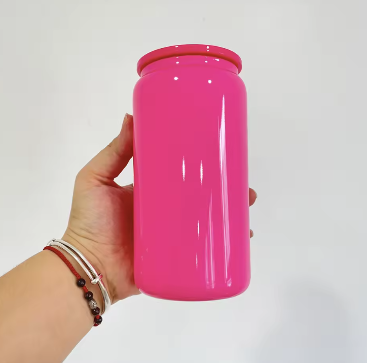 1 Hot Pink Glass Cup