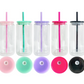 5pk Acrylic Snowglobe with plastic lids and straws
