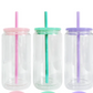 3pk Acrylic Snowglobe with plastic lids and straws