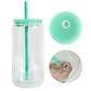 5pk Acrylic Snowglobe with plastic lids and straws