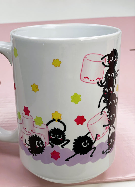 Ceramic Mug, 15oz, Soots Coffee Mug, Kawaii Mug, Gifts for Her, Anime Lover,  Spirited, Soot Sprites Cup