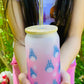 Glass Tumbler / Anime / Manga / Kawaii / Cute/Pink / Glass Cup with Lid / Reusable Straw/ Kawaii Glass/ anime/Beer Can Glass/ frosted.
