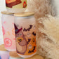 18oz Glass Tumbler / Cute Anime / Glass Cup with Lid / Reusable Straw
